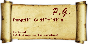 Pengő Gyárfás névjegykártya